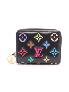 Louis Vuitton Bifold Wallet LV TM Portefeuille Lou Noir Multicolor Leather LV